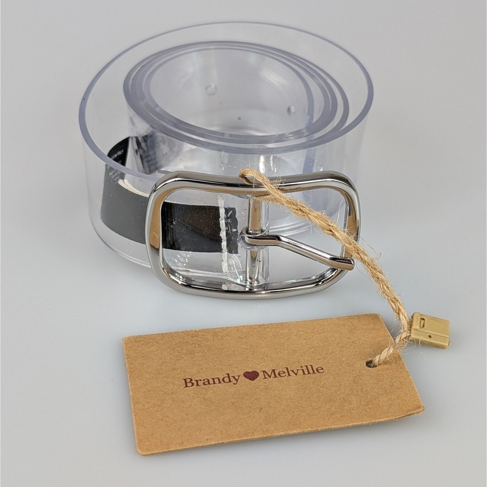Brandy Melville Clear Belt with Silver Buckle Italy Pop Punk Jelly Poly NEW